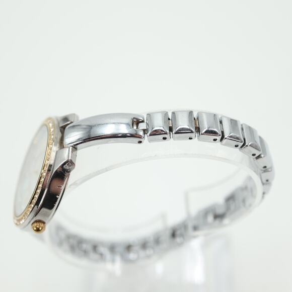 Ladies Anne Klein Watch Two Tone 33mm MOP Dial Silver Tone Bracelet New Battery - Picture 11 of 15